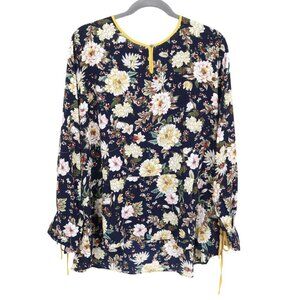 Hayden‎ Los Angeles Dark Floral Top Womens 2XL Navy Moody Feminine Romantic NWT